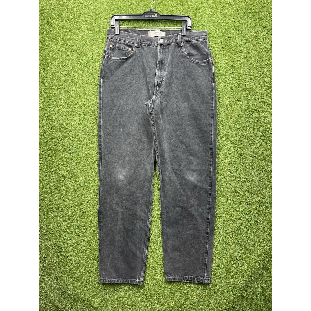 Vintage Levis 550 Jeans Mens 36x32 Black Faded Relaxed Fit Red Tab Baggy 90s